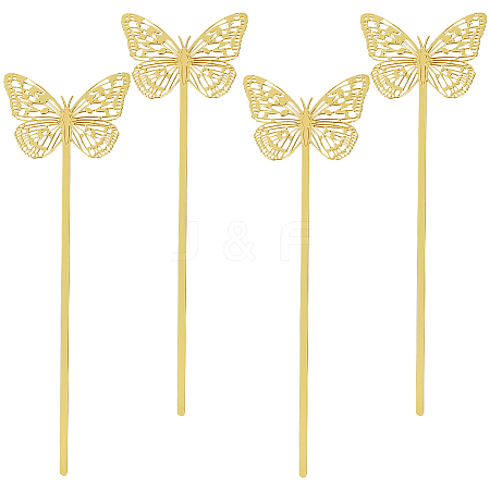 4Pcs Hollow Out Brass Bookmarks AJEW-SC0002-82-1