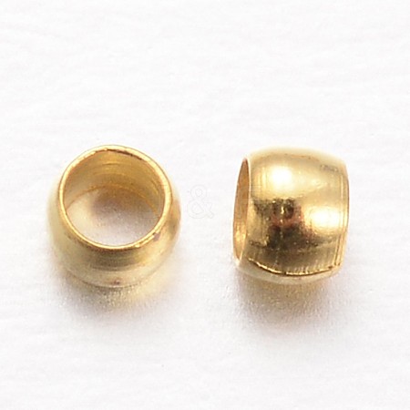 Rondelle Brass Crimp Beads X-KK-L134-27G-1