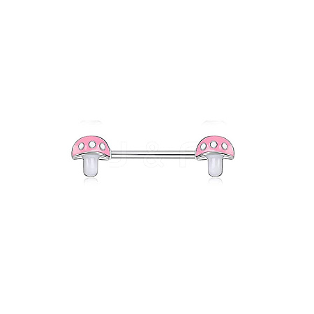 316L Surgical Stainless Steel Pink Enamel Nipple Rings WG189E0-04-1