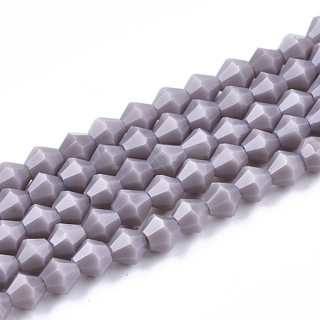 Opaque Solid Color Glass Beads Strands GLAA-Q080-4mm-B01-1