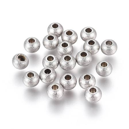 201 Stainless Steel Textured Beads STAS-F222-029-A-1