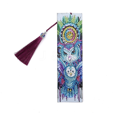 Owl Pattern DIY Diamond Painting Bookmark with Tassel Pendants Kits PW-WG72CB5-01-1