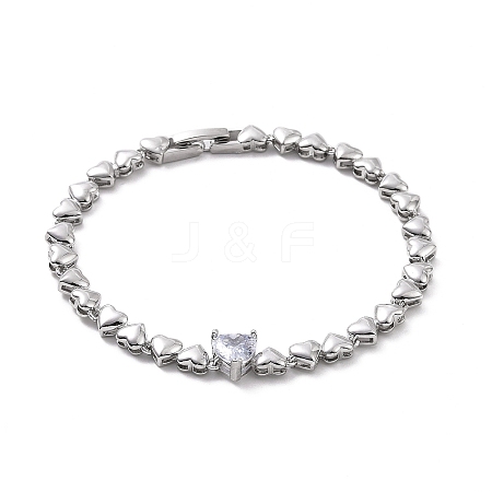 Micro Pave Cubic Zirconia Link Bracelets BJEW-F438-01P-1