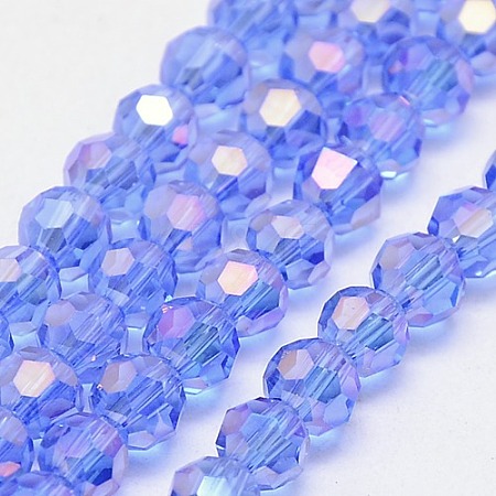 Electroplate Glass Beads Strands LS-EGLA-J042-8mm-AB02-1