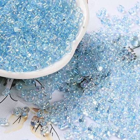 AB Color Plated Glass Seed Beads SEED-L011-06B-10-1