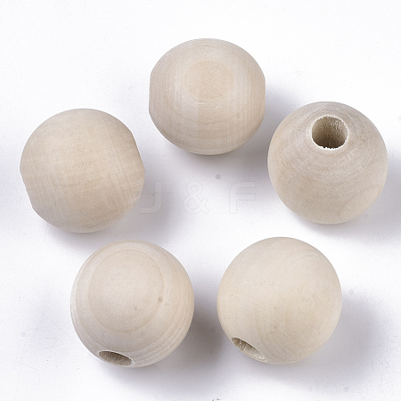 Unfinished Natural Wood Beads X-WOOD-Q041-04B-1
