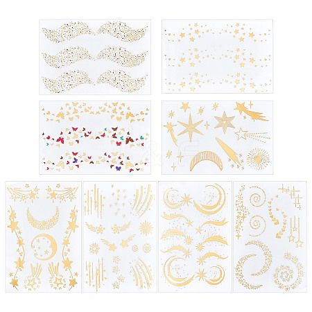 Gorgecraft 8 Sheets 8 Style Hot Stamping Freckles Body Art Face Tattoo Sticker MRMJ-GF0001-30-1