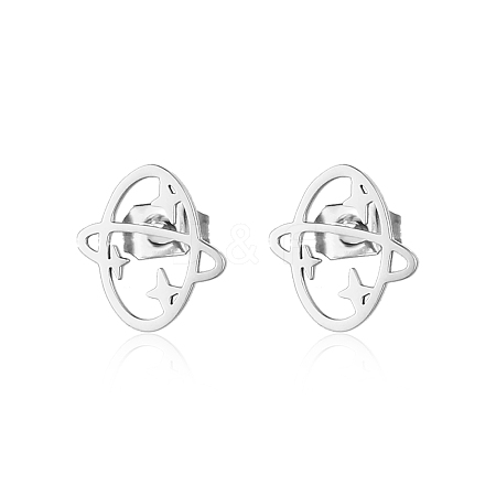 Sweet Stainless Steel Flat Planet Earrings for Daily Wear XN2205-2-1