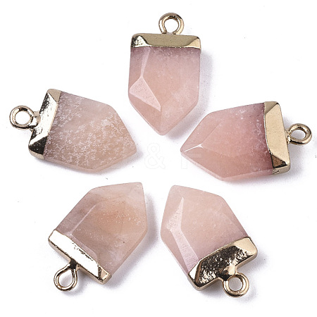 Natural Pink Aventurine Pointed Pendants X-G-N326-34J-1