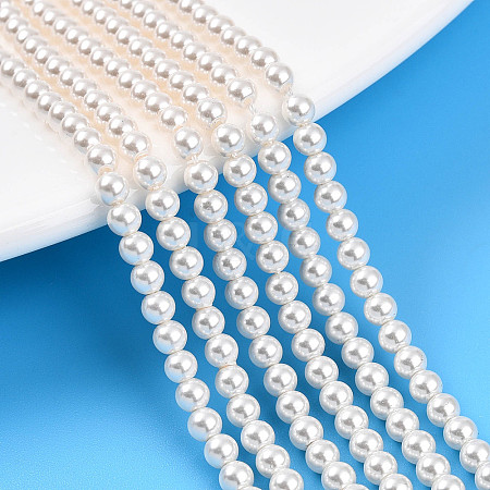 Baking Painted Pearlized Glass Pearl Bead Strands HY-N002-3mm-A11-1