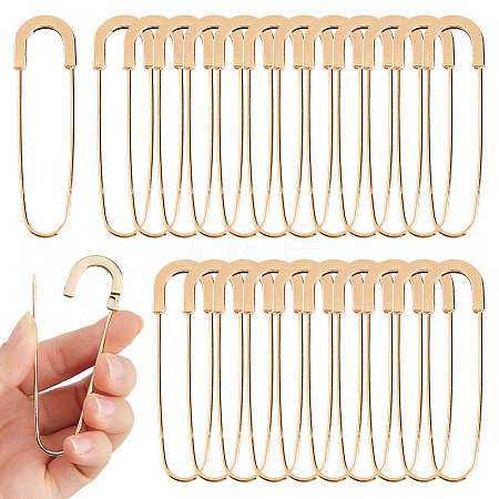 24Pcs Alloy Safety Pin Brooches JEWB-HS0001-03G-1