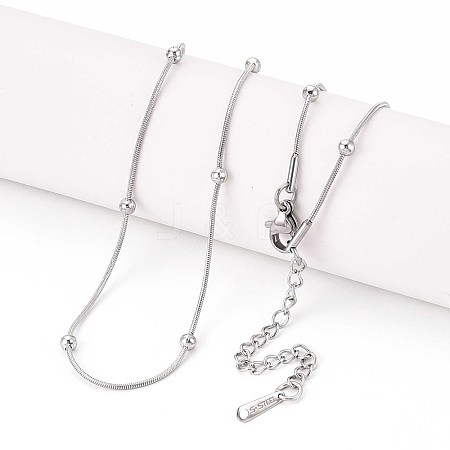 1MM 304 Stainless Steel Satellite Chain Necklaces NJEW-N058-07B-P-1