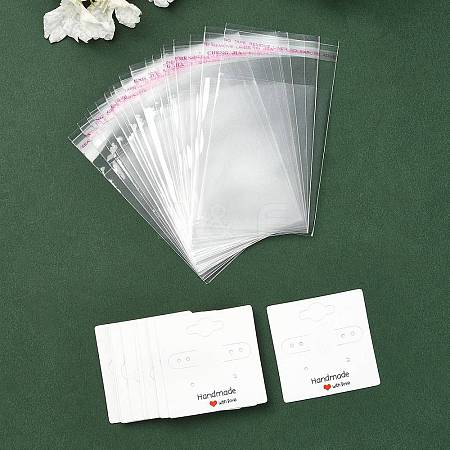 30Pcs Square Paper Earring Display Cards EDIS-YW0001-06B-1