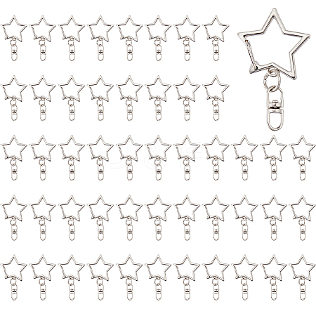 50Pcs Alloy & Iron Swivel Clasps Lanyard Snap Hook FIND-DC0008-06-1