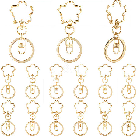 18Pcs Alloy Keychain Clasps KEYC-SC0001-72G-1