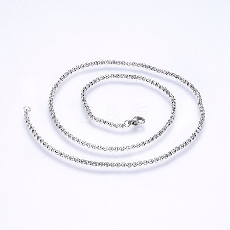 Tarnish Resistant 304 Stainless Steel Cable Chain Necklaces NJEW-P226-02P-02-1