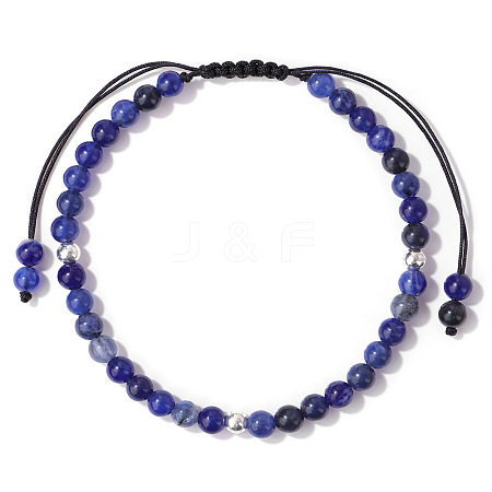 Natural Sodalite Braided Bead Bracelets PW-WG2B05A-04-1