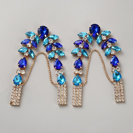 Alloy & Acrylic Rhinestone Boot Strap Chains AJEW-WH0609-106G-02-1