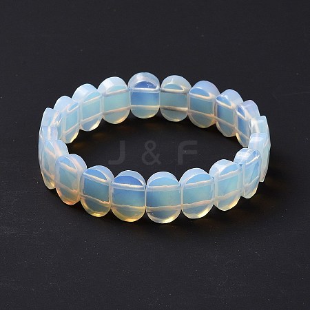 Opalite Oval Beaded Stretch Bracelet G-E010-01O-1