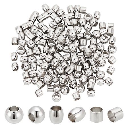   150Pcs 3 Style 304 Stainless Steel European Beads STAS-PH0005-42-1