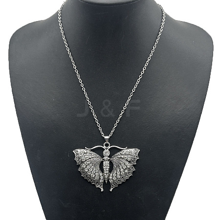 Fashionable Alloy Rhinestone Pendant Necklaces HB2403-3-1