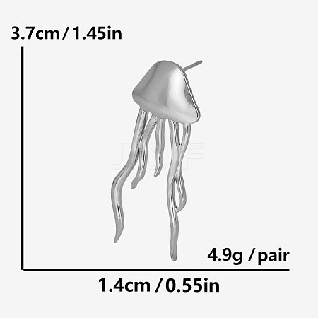 304 Stainless Steel Jellyfish Stud Earrings JQ4504-1-1