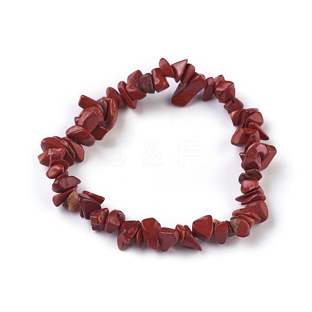 Natural Red Jasper Beads Stretch Bracelets BJEW-JB04152-05-1