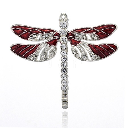 Alloy Enamel Dragonfly Big Pendants ENAM-L034-07P-1