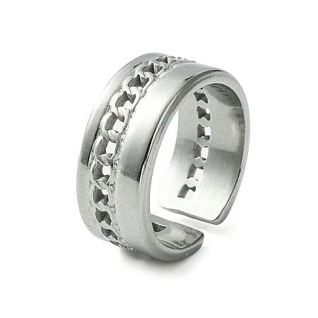 304 Stainless Steel Open Cuff Ring RJEW-L110-006P-1