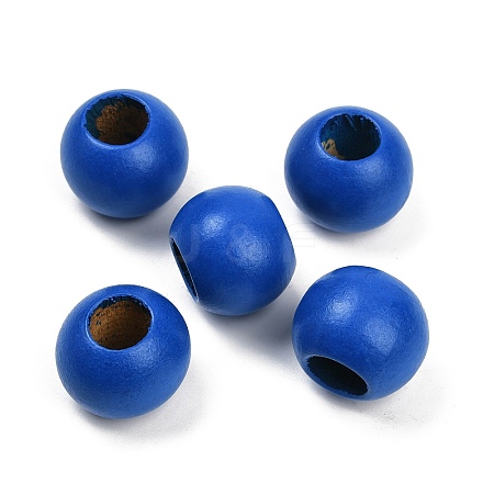 Spray Painted Wood European Beads WOOD-F017-05H-1