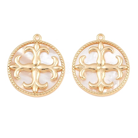 Brass & Natural Shell Pendants SH-CBA7BFE-02B-G-1