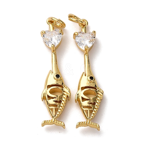 Brass Pave Cubic Zirconia Pendants KK-A271-05G-02-1