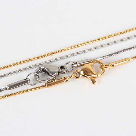 304 Stainless Steel Snake Chain Necklace Making STAS-P045-17-1