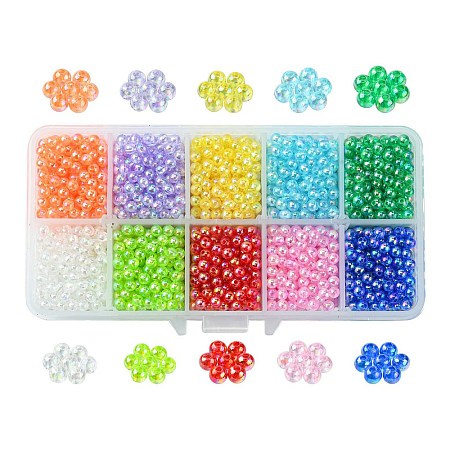 3000Pcs 10 Colors Eco-Friendly Transparent Acrylic Beads TACR-CJ0001-15-1