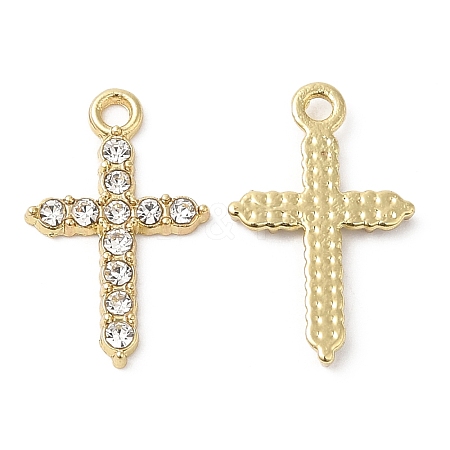 Alloy Rhinestone Pendants X-ALRI-P005-02G-1