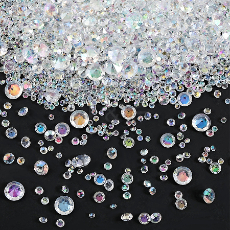 6300Pcs Acrylic Rhinestone Pointed Back Cabochons GACR-SP0001-03B-1