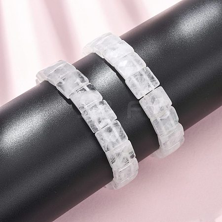 Natural Quartz Crystal Faceted Beaded Stretch Bracelets for Women BJEW-K251-08K-1
