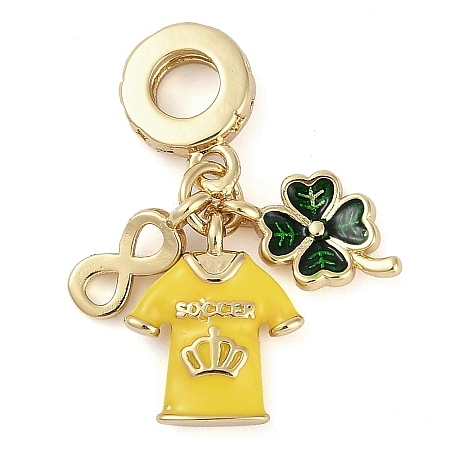 Rack Plating Brass Enamel European Dangle Charms KK-P287-31A-G-1