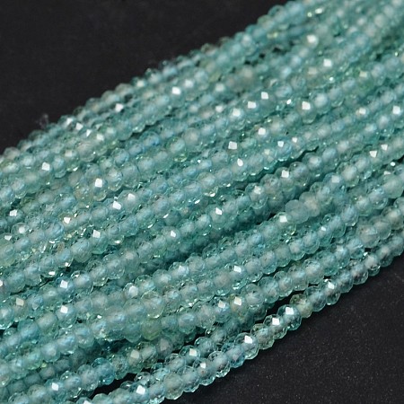 Faceted Rondelle Natural Apatite Bead Strands G-F289-46-1