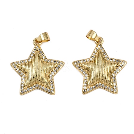 Brass Micro Pave Cubic Zirconia Pendants KK-I358-054A-G-1