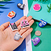 8Pcs 8 Styles Cheer Theme PVC Plastic Beads FIND-TA0008-71-7