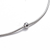 Tarnish Resistant 304 Stainless Steel Round Snake Chain Anklets AJEW-G024-13P-3