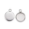 304 Stainless Steel Pendant Cabochon Settings STAS-G127-13-8mm-P-1