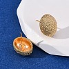Brass Textured Stud Earrings EJEW-A143-02E-G-3