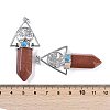 Synthetic Goldstone Faceted Pointed Bullet Big Pendants G-H076-02P-012-3