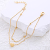 Beach Heart Shape Beaded Double Layer Bracelet and Anklet for Women PS4517-5