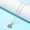 Zinc Alloy Crystal Rhinestone Sport Ball Pendant Cable Chain Necklaces NJEW-U024-01P-02-3