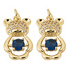 2Pcs Brass Micro Pave Cubic Zirconia Pendants KK-TA0002-81A-2