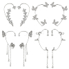 8Pcs 8 Styles Alloy Rhinestone Cuff Earrings EJEW-OC0001-05-1