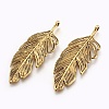 Tibetan Style Alloy Leaf Big Pendants PALLOY-A15448-AG-NF-1